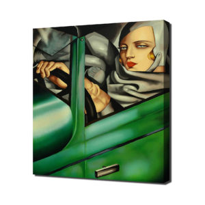 Tamara De Lempicka  “In The Green Bugatti”, stampa su tela