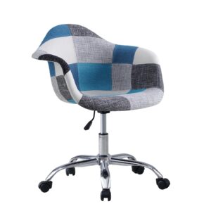 Poltroncina da ufficio Eames, patchwork colore freddo