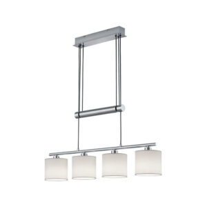 Lampada a sospensione in metallo e stoffa