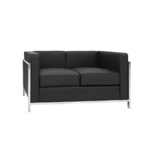 Divano due posti in metallo e pelle