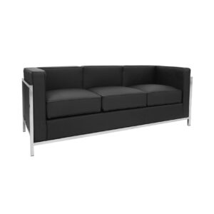 Divano tre posti in metallo e pelle