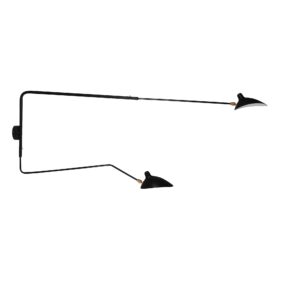 Lampada a parete Serge Mouille a due bracci