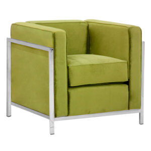 Poltrona Cubo in metallo e velluto