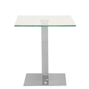 Tavolino con piano in vetro quadrato