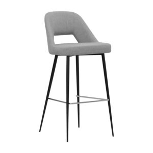 Sgabello in metallo e tessuto