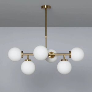 Lampada a sospensione in metallo e vetro